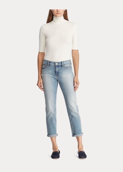 Tops Ralph Lauren Mujer Creme - Jersey Turtleneck - CFGVQ7450